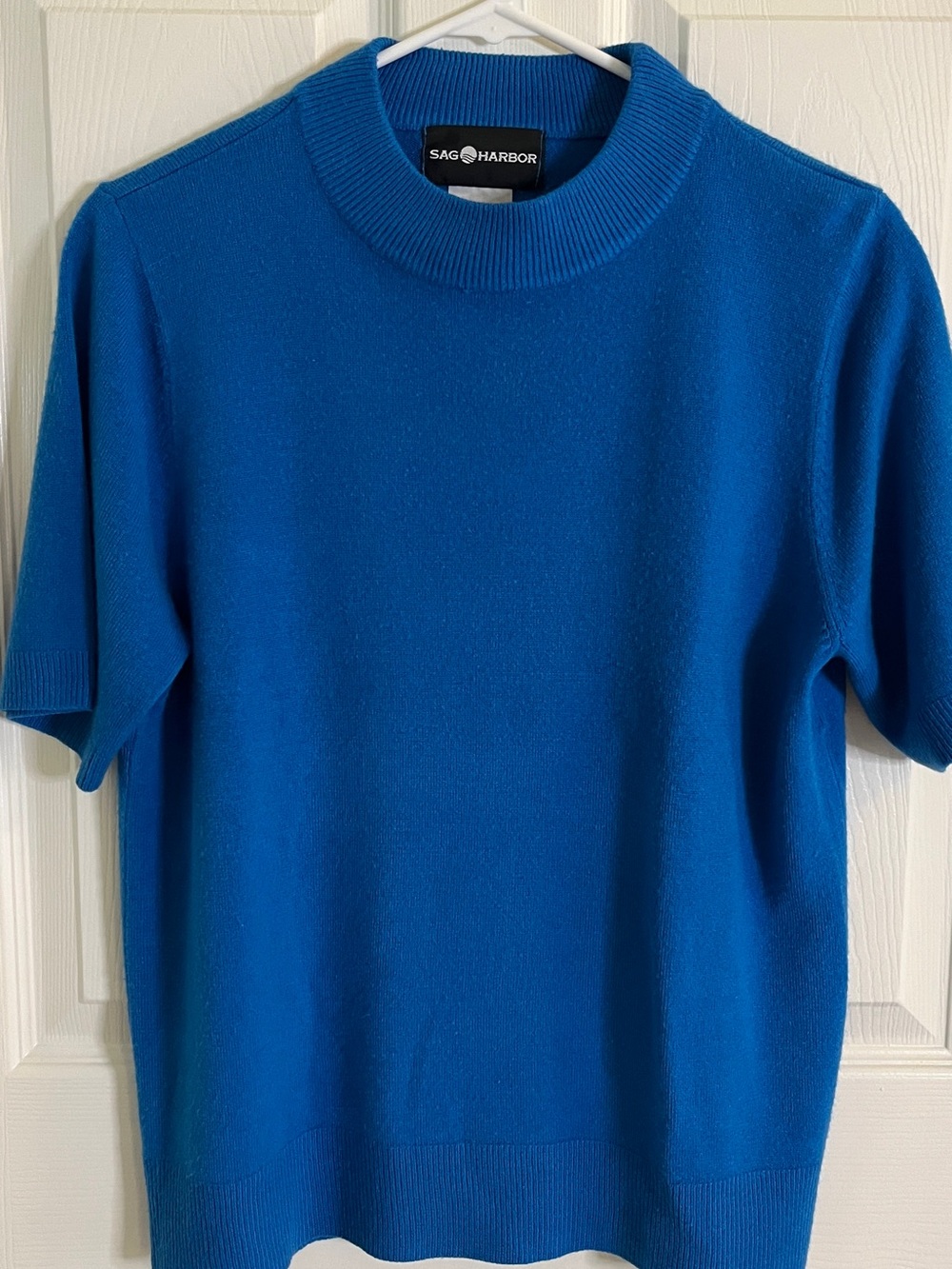 Sag Harbor Women’s Short-Sleeve Crewneck Sweater - Blue